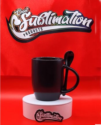 Magic Black mug with spoon